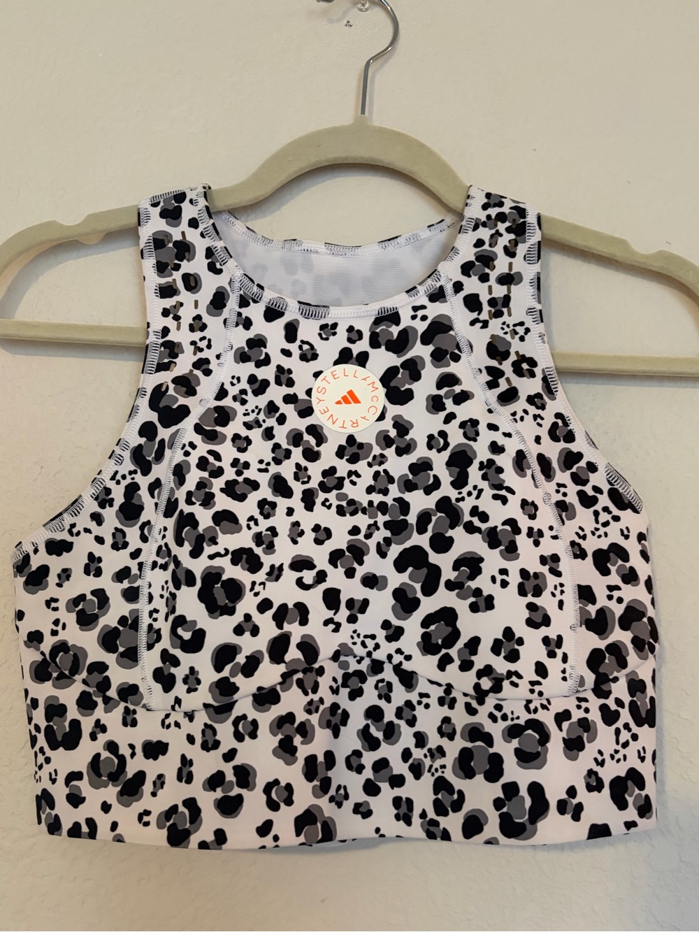 Adidas by Stella McCartney TruePurpose crop top White Black Leopard Print